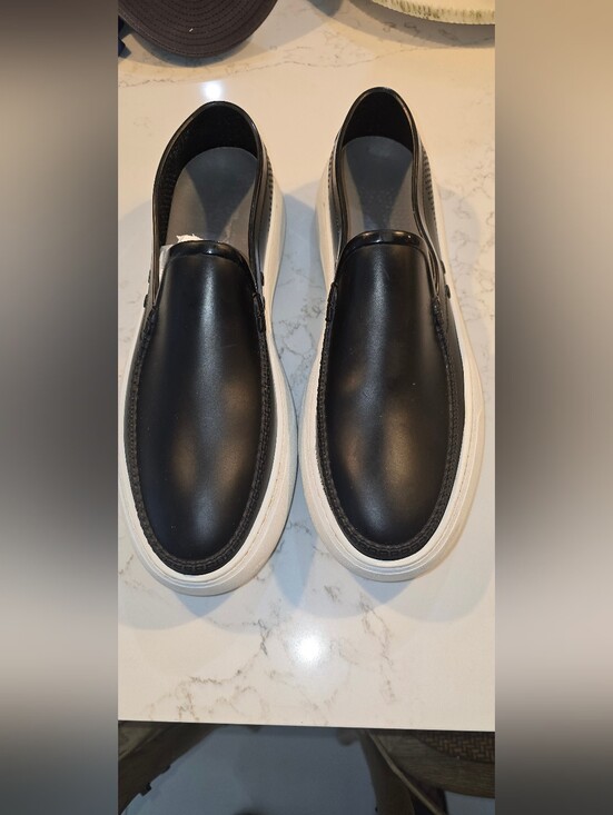 Salvatore Ferragamo Other - Men's Black Slip-On Loafers with White Sole Size 13